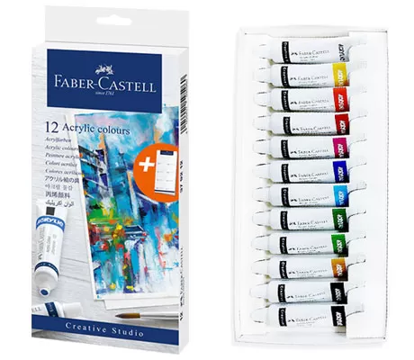 Kомплект акрилни бои в тубички 12 x 20 ml, Creative Studio