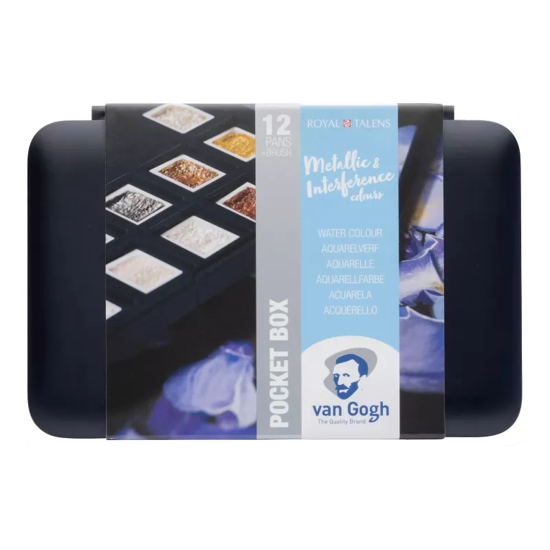 Комплект акварелни бои,  Van Gogh, specialty colours, 12 на блокчета, половинки
