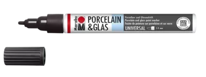 Маркер за порцелан и керамика калиграфски Porcelain 1-2.5 мм. черен