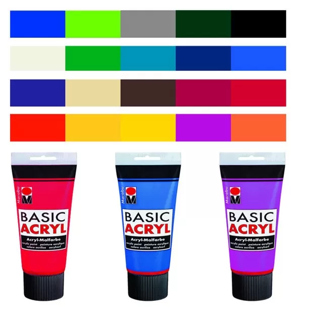 Акрилна боя BasicAcryl 225 мл.цвят 051 тъмен виолет - Marabu
