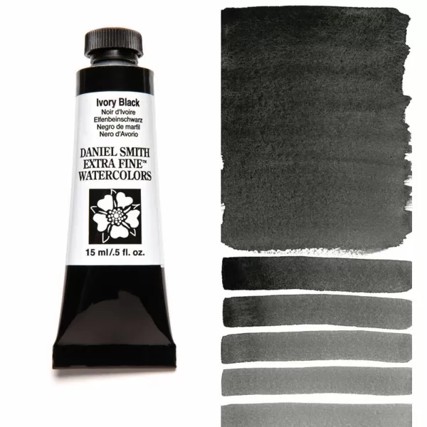 Акварелна боя, туба, Ivory black, 15 мл  - Daniel Smith