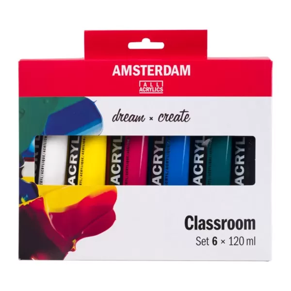 Акрилни бои комплект Amsterdam Classroom 6 цвята х 120 мл