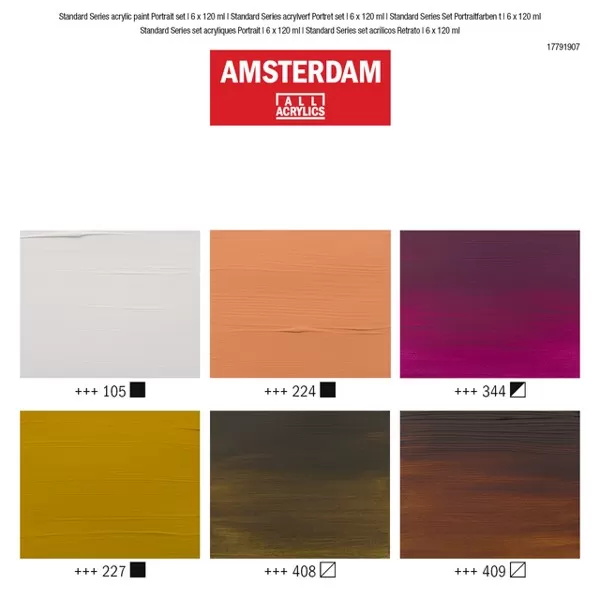 Акрилни бои комплект Amsterdam Portrait 6 цвята х 120 мл