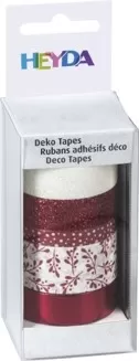 Тиксо за декорация Washi, микс, червено, коледни - Heyda
