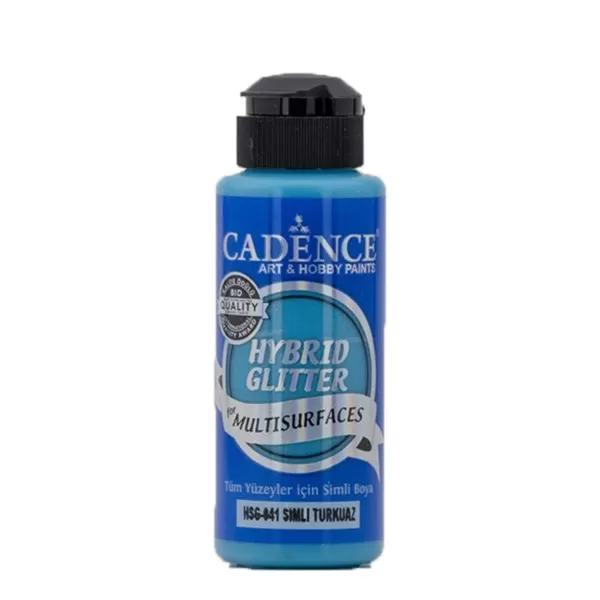 Акрилна боя Hybrid GLITTER, 120 мл, (брокатена, искряща), turkquoise - Cadence