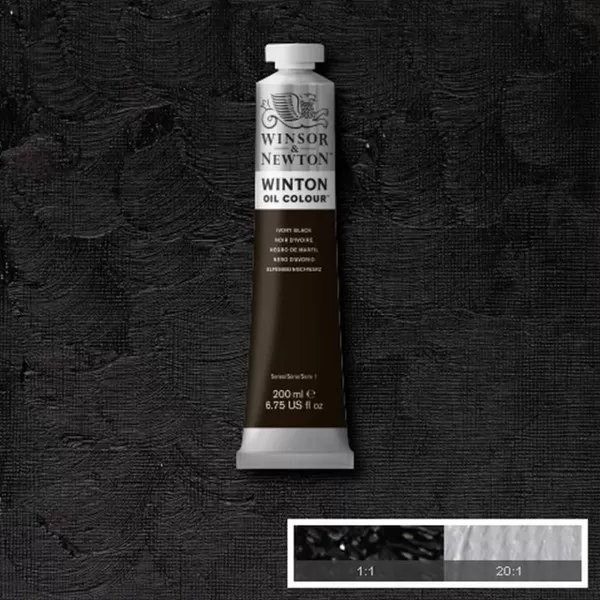 Маслена боя Winton (200мл), черна - Winsor&Newton
