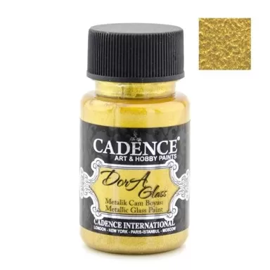 Боя за стъкло металик Dora Glass, 50 мл , златна - Cadence