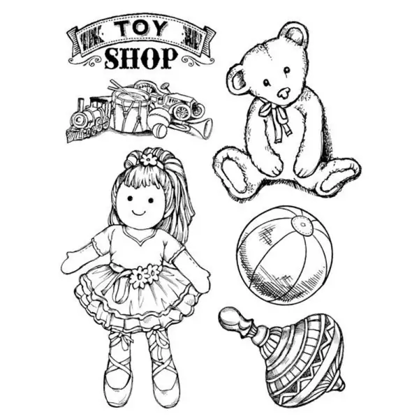 Гумен печат High definition stamps  WTKCC109 (14x18см) ,Toy Shop - Stamperia