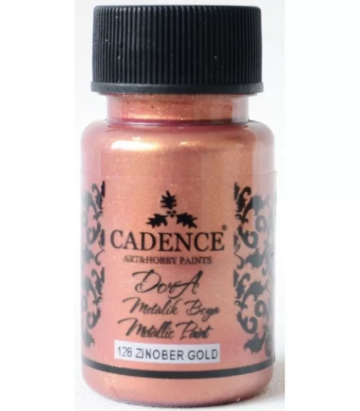 Акрилна боя металик Dora, 50ml, златист цинобър - Cadence