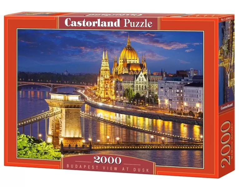 Пъзел 2000 части - Budapest view at dusk - Castorland