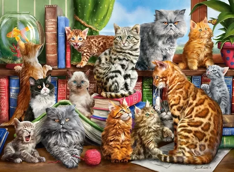 Пъзел 2000 части - House of Cats - Castorland