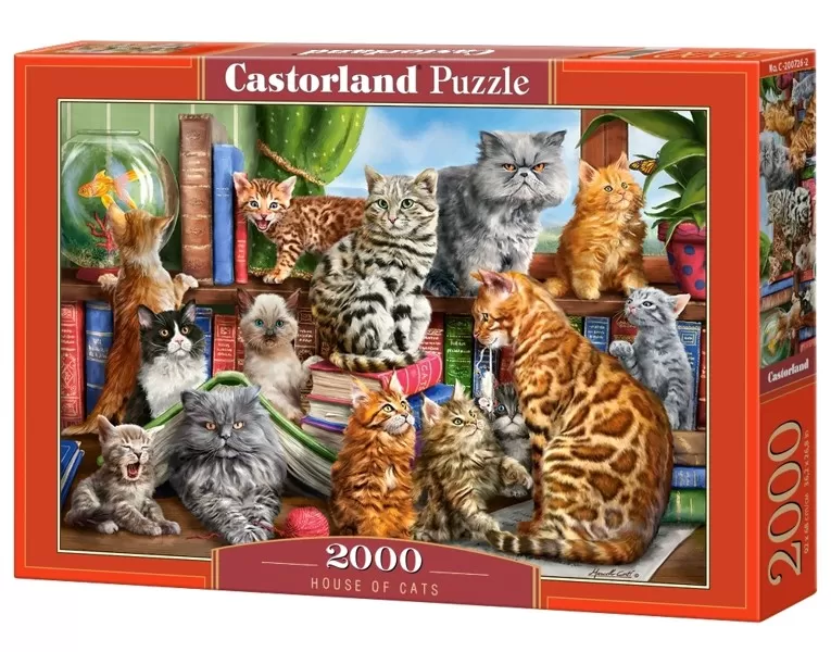 Пъзел 2000 части - House of Cats - Castorland