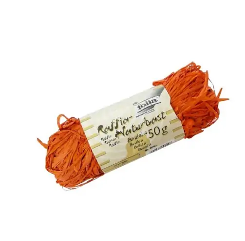 РАФИЯ НАТУРАЛНА 50г, оранжева - Folia
