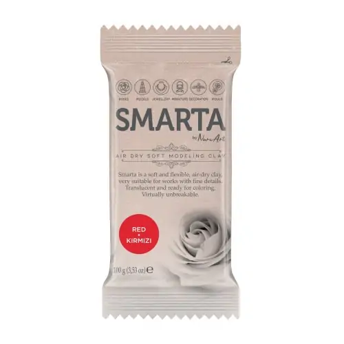 Самосъхнеща полимерна глина, Smarta classic, red, 100 гр. - Nure Art