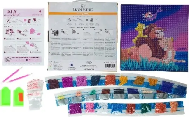 Творчески комплект, Диамантено изкуство, Цар Лъв, 30x30 см - Craft Buddy