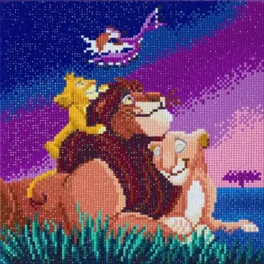 Творчески комплект, Диамантено изкуство, Цар Лъв, 30x30 см - Craft Buddy