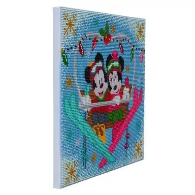 Творчески комплект, Диамантено изкуство, Мини и Мики Маус - Зима, 30x30 см - Craft Buddy