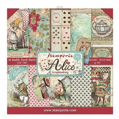 Дизайнерско блокче (10 двулицеви листа, 30.5 х 30.5 см) Alice Scrapbooking - Stamperia