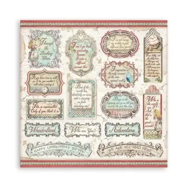 Дизайнерско блокче (10 двулицеви листа, 30.5 х 30.5 см) Alice - Stamperia