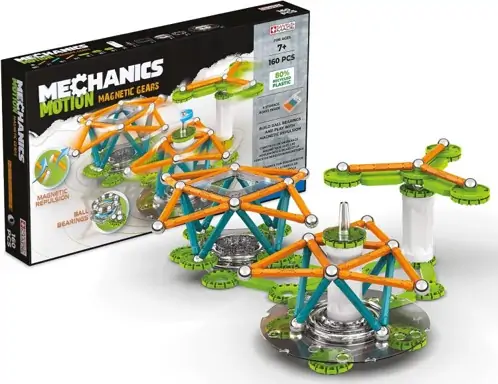 Конструктор магнитен - Mechanics 768, Зъбни колела 160 части - Geomag