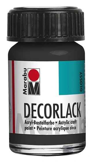 Акрилна боя гланц Decorlack  Acryl 15 мл. цвят 073 черен - Marabu