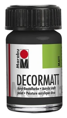 Акрилна боя мат Decormat Acryl 15 мл. цвят 073 черен - Marabu