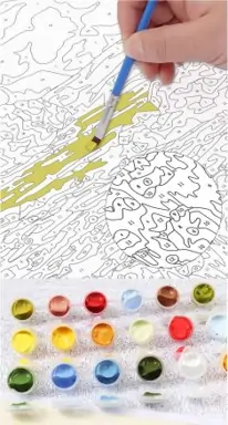 Комплект за рисуване по номера 40x50см, Коне -Foska