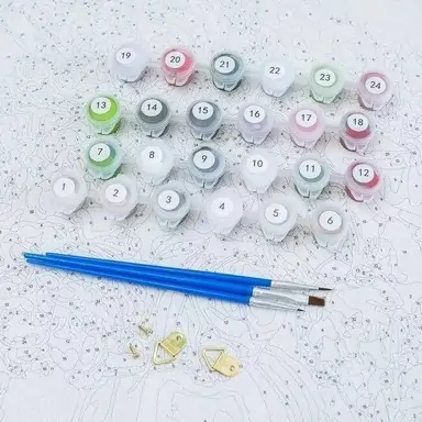 Комплект за рисуване по номера 40x50см, Коне -Foska
