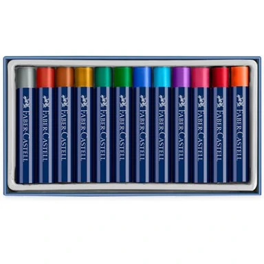 Маслени пастели Goldfaber 12 цвята, металик - Faber Castell