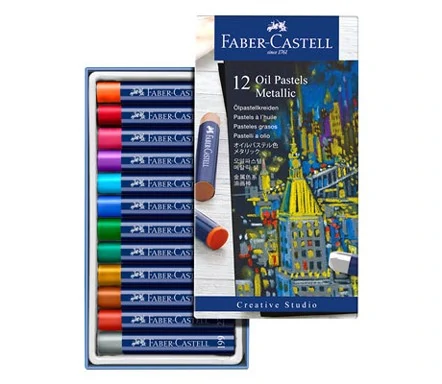 Маслени пастели Goldfaber 12 цвята, металик - Faber Castell