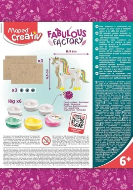 Творчески комплект, 3D FACTORY, макет еднорог, 12 части - Maped Creativ