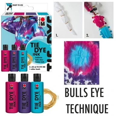 Боя за текстил за ръчно боядисване и батик, комплект TREND Tie Dye Ink