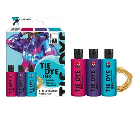 Боя за текстил за ръчно боядисване и батик, комплект TREND Tie Dye Ink