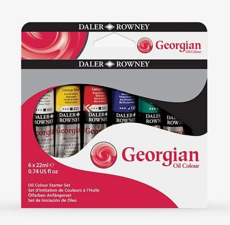 Комплект маслени бои Georgian Oil, 6 цвята x 22 мл - Daler Rowney