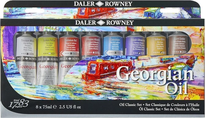 Комплект маслени бои Georgian Oil, 8 цвята - Daler Rowney