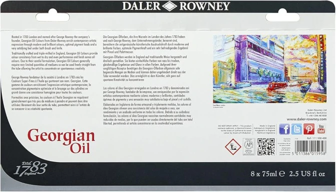 Комплект маслени бои Georgian Oil, 8 цвята - Daler Rowney