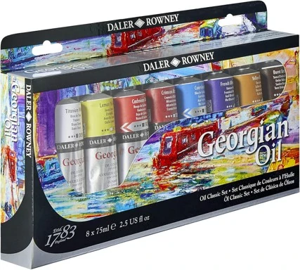 Комплект маслени бои Georgian Oil, 8 цвята - Daler Rowney