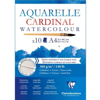 Скицник акварелен Aquarelle Cardinal (300 g, 21 х 29,7 см, 10 листа, А4)- Clairefontaine