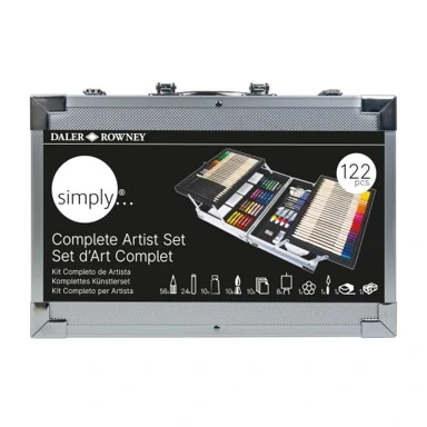 Художнически комплект Simply Complete Artist Kit, 122 части, в метален куфар - Daler Rowney