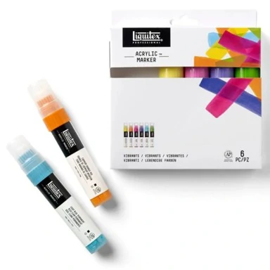 Комплект акрилни маркери Acrylic Marker (6 x15 мм) VIBRANTS - LIQUITEX