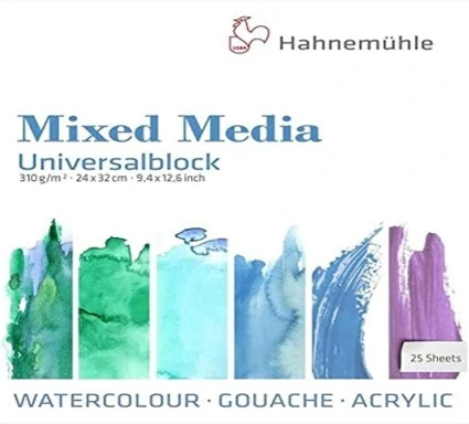 Скицник смесени рисувални техники Mixed Media Universalblock (310 g, 24х32 см, 25 листа)