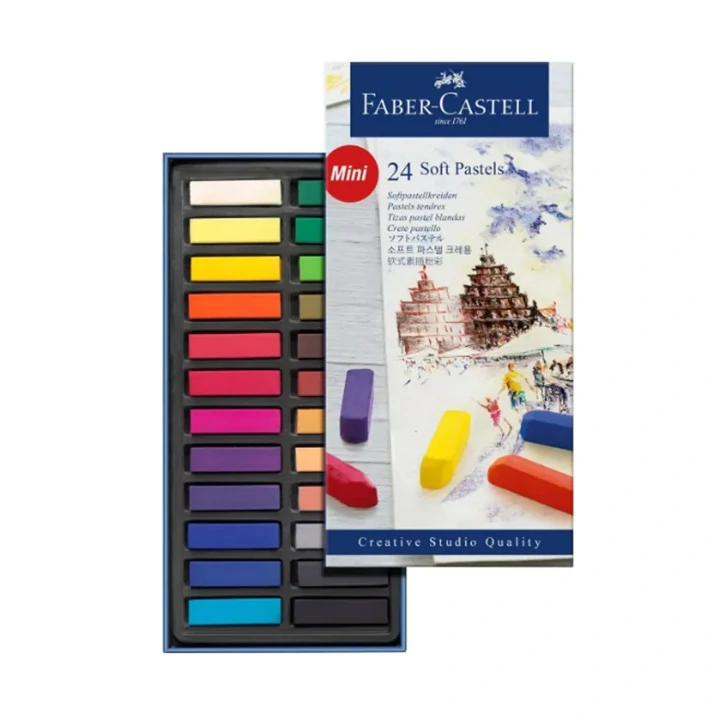 Комплект сухи пастели Goldfaber 24 цвята 1/2 дължина - Faber Castell