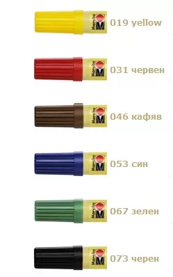 Зелен маркер за рисуване върху текстил 2-4 мм.
