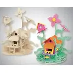 Дървен 3D Пъзел Къща за феи 43 части, Marabu Kids