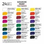 Боя темперна (гваш) комплект Rosa Studio Gouache 24*20 ml