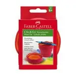 Чаша за рисуване - сгъваема Clic&Go червена - Faber Castell