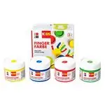 Комплект плътни бои за рисуване с пръсти Fingerfarbe 4 цвята х 100мл. - Marabu
