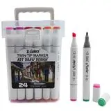 Комплект алкохолни маркери, двувърхи, 24 цв. - Z-Colors