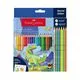Комплект цветни моливи, Color Grip, 18+6 цвята, Динозавър T-Rex - Faber Castell